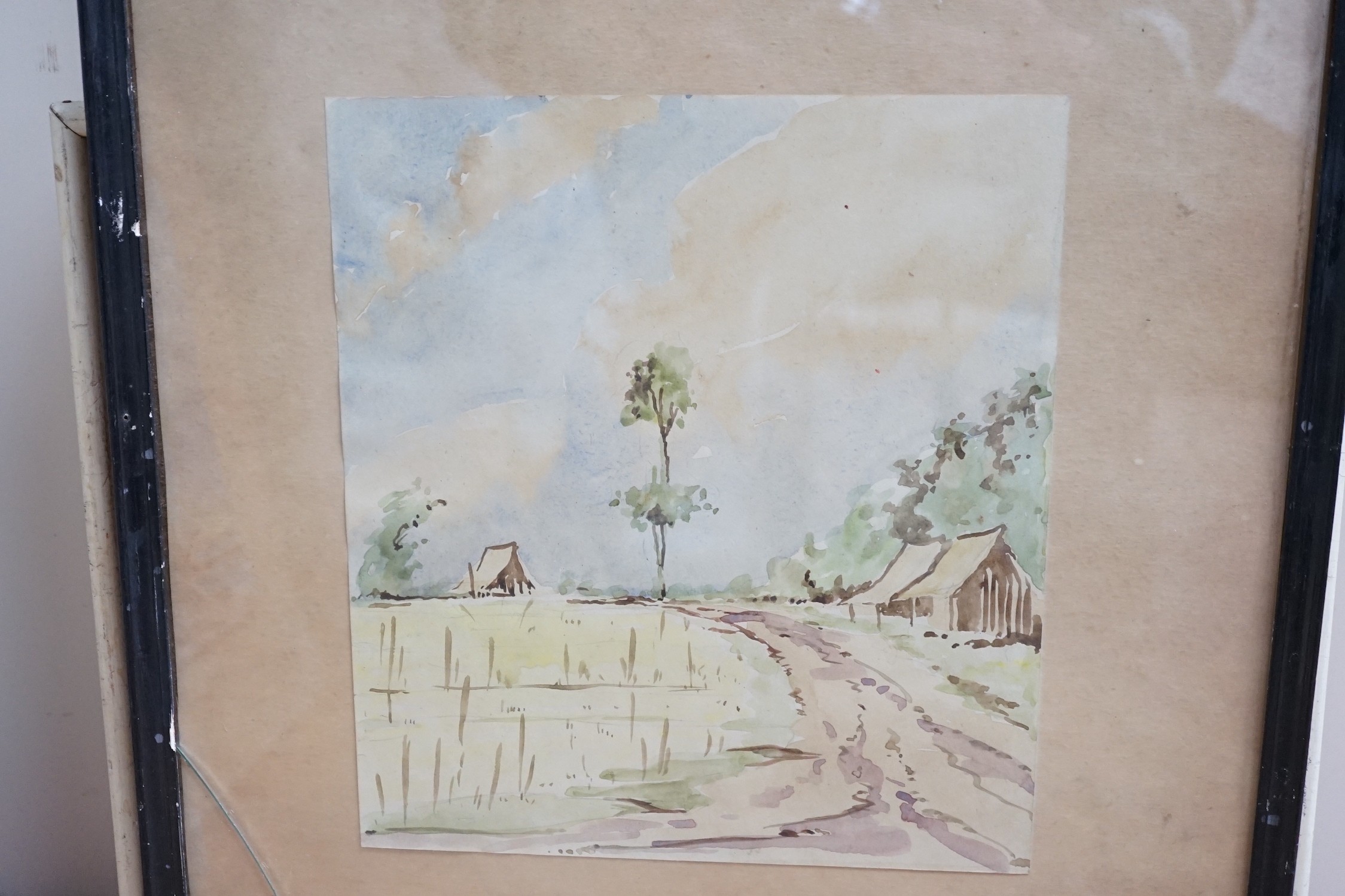 Asian School, seven assorted watercolours including works by N. Sidik and A.I. Rah Ptan, largest 37 x 23cm